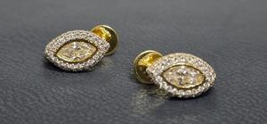 เครื่องประดับฮิปฮอป จิวเวลรี่ชั้นดี ทอง 14k ต่างหูแบบหนีบทรงโดมมาร์คีส์ หรูหรา ผลิตภัณฑ์แฮนด์เมด ขายส่ง - Product Image 5