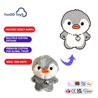 Porte-clés en peluche personnalisé en forme de canard de dessin animé, adorable jouet en peluche moelleux pour ornement de sac à dos