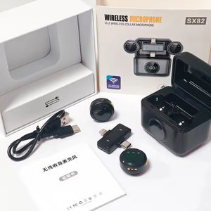 New SX82 2in1 Condenser <b>Lavalier</b> <b>Microphone</b> 2.4G Noise Reduction Recording Wireless Lightweight Portable Battery Display Type-C - Product Image 4