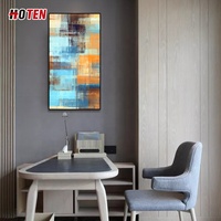 Peint à la main abstrait huile verticale énorme peinture décorative toile à code couleur avec des sujets de paysage