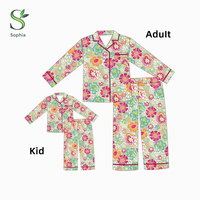 Tenues assorties pour la famille en bambou avec logo et impression personnalisés, vêtements pour enfants à manches longues, pyjama pour bébés filles nouveau-nées
