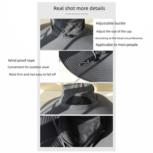 Sombrero de protección de verano para la cara, parasol para escalada, sombreros para hombre, sombrero de cubo transpirable de secado rápido de ala grande - Product Image 4