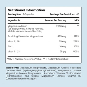 Complément d'extraits de magnésium complexe pour la santé cardiaque des adultes, capsules de magnésium complexe, fabricant OEM - Product Image 3