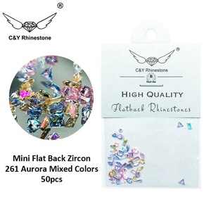 Mini Piedras de <span class=keywords><strong>Uñas</strong></span> Aurora CY, Adorno de Zirconia con Base Plateada, Brillantes y Elegantes, Decoraciones de Joyería - Product Image 5