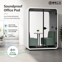Bilik Isolasi Suara Akustik Rangka Baja Tahan Lama Kabin Kedap Suara Modular untuk Penggunaan Kantor, Ruang Kerja Bersama, Sekolah, dan Rumah Sakit