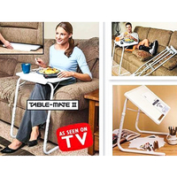 Table d'étude et de café pliable en plastique TANKEE TK-614 avec hauteur réglable, pliable, portable, durable et multi-usage