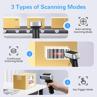 Lecteur de codes-barres 1D 2D sans fil YUANAIDC, scanner portable 2.4G USB, lecteur de codes QR, pistolet de numérisation pour magasin de détail, entrepôt, point de vente