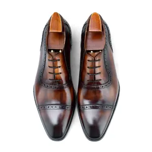 F8-NS58 फैक्टरी मूल्य लक्जरी नई इतालवी स्टाइलिश हस्तनिर्मित असली लेदर पुरुषों ऑक्सफोर्ड पोशाक जूते