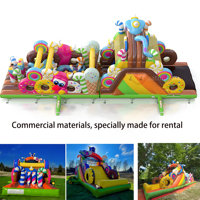Structure gonflable commerciale d'extérieur pour enfants, combo château gonflable avec toboggan, parcours d'obstacles gonflable Monster Candy pour la location