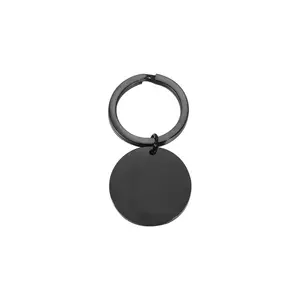 wholesale accessories stainless steel round tag custom logo metal key chain blanks
