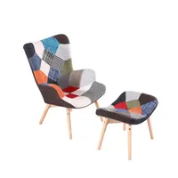 Fauteuil de salon moderne en tissu patchwork de loisirs