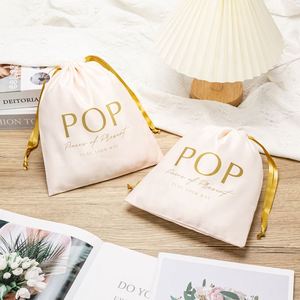 Custom Logo Organic Cotton Canvas Gift Packaging Dust Drawstring Bag - Product Image 3