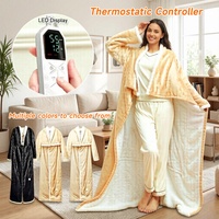 Couverture chauffante électrique en flanelle polaire matelassée, gris-bleu, 8 niveaux de température, amovible et lavable, vente en gros