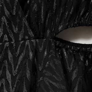 <span class=keywords><strong>Robe</strong></span> courte élégante à col enveloppant, manches bouffantes longues, design <span class=keywords><strong>fluide</strong></span> en tissu enveloppant, style A-line, pour les fêtes - Product Image 5