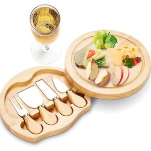 Ensemble de planches à fromage en bambou avec étui pour couteaux, lames en acier inoxydable, lavage à la main uniquement, housse de protection pour servir le fromage et - Product Image 5