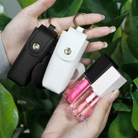 Vente chaude Fruit Saveur Lip Oil Lip Plump avec Sac Private Label Hydratant Lip Gloss Bag Set Porte-clés Avec Miroir De Maquillage