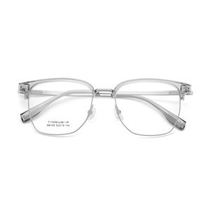 Montures de lunettes Danyang M6159 Demi-monture rectangulaire en titane TR ultra-légère, flexible, confortable, unisexe, avec verres en résine - Product Image 5