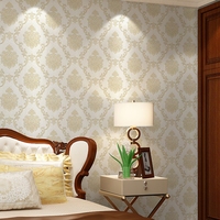 Papier peint moderne de luxe en relief 3D européen, chambre à coucher, salon, hôtel, papier peint classique Damas, grande fleur