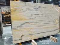 Quartzite Doré Fusion Élégant pour Îlot de Cuisine, Plan de Travail, Table à Manger, Escalier de Villa, Salon, Chambre à Coucher, Décoration Intérieure