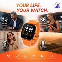 Jam Tangan Pintar AMOLED Persegi 1,73 inci OEM dengan 100+ Tampilan Jam & Panggilan BT, Pelacak Kesehatan Ultra Tipis untuk Grosir