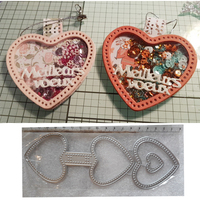 AAGU – porte-clé en métal découpé à l'emporte-pièce en forme de cœur, porte-clé en papier pour scrapbooking, carte artisanale, poinçon, couteau d'art, nouveau