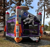 Nouveau Château Gonflable d'Extérieur Série Espace Lune en PVC pour 12 Personnes, Trampoline Astronaute de Jardin, Certifié CE