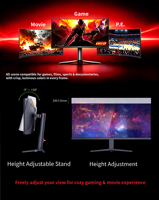 Monitor Curvo para Juegos de 34 Pulgadas, 165Hz, 1ms, 185Hz, 200Hz, para Uso Comercial en Fábricas, Proyectos de Cibercafés