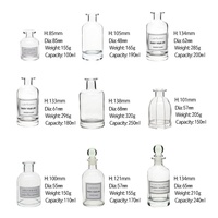 FENGJUN 100ml 250ml air frais luxe vide personnalisé multi-taille Transparent rond roseau diffuseur de parfum bouteille avec bouchon en verre