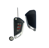 Clé de voiture universelle pliable étanche 433,92 MHz, télécommande multifonction à code fixe et à code évolutif, en métal, OEM ODM, bouton rouge