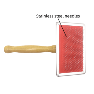 Compettine per animali domestici di dimensioni personalizzate all'ingrosso con manico in legno in acciaio inossidabile per la pulizia di cani e gatti spazzolatura - Product Image 4