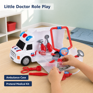 Ensemble de jeu de rôle médical pour enfants, ambulance, <span class=keywords><strong>docteur</strong></span>, avec stéthoscope, seringue, étui, pour cadeau préscolaire, <span class=keywords><strong>jouet</strong></span> en gros - Product Image 2