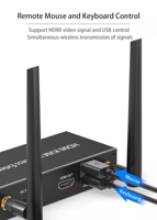 Extensor HDMI KVM Inalámbrico Justlnk 4K 200m 5G Wifi, Extensor HDMI USB KVM, Transmisor y Receptor de Audio y Video