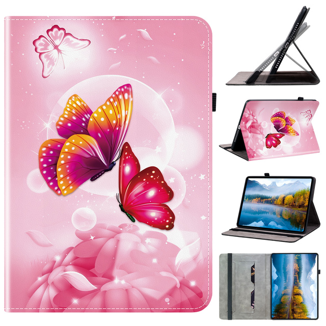 Printed Tablet Case for iPad 2025 2022 10.9 Pro 11 2024 2025 11 Inch Leather Flip Folio Protector Cover Card Pocket Stand