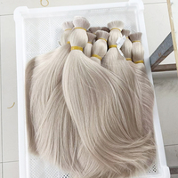 Extensions de cheveux humains blond platine #60 Nano Bonded Super Double Drawn Tips Extensions de cheveux intacts à cuticule russe