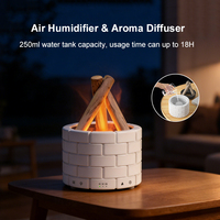 Nouvel appareil diffuseur d'arômes à huiles essentielles avec lumière de flamme simulée et humidificateur d'aromathérapie