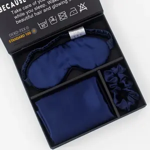 Funda de almohada de satén con cremallera oculta personalizada al mejor <span class=keywords><strong>precio</strong></span>, máscara de ojos y <span class=keywords><strong>Scrunchies</strong></span> al por mayor de alta calidad - Product Image 3