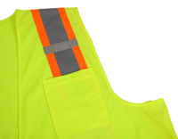 Gilet de sécurité réfléchissant haute visibilité multi-usages en maille jaune fluo pour travaux routiers