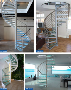 <span class=keywords><strong>Escalier</strong></span> en colimaçon Design moderne Métal moulé Nouveau design Structure en acier inoxydable Verre d'<span class=keywords><strong>occasion</strong></span> en vente - Product Image 3