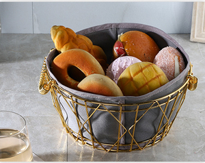 Panier de service de pain de fruits de nouvelle mode avec le panier <span class=keywords><strong>à</strong></span> pain en tissu de toile de cadre en métal - Product Image 3