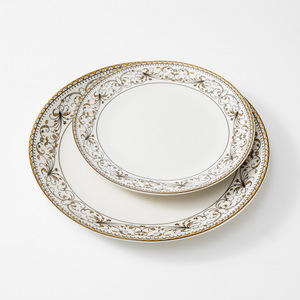 2025 New Pháp Cổ Điển Gốm Ăn Sáng Tấm Đồ Ăn Vòng Cổ Điển Sang Trọng Xương Trung Quốc Sứ Tấm Bộ Đồ Ăn - Product Image 3