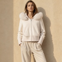 Chaqueta de Lana con Capucha Informal para Otoño e Invierno Weisilili, Chaqueta Corta Personalizada de Doble Cara para Mujer, Abrigo de Lana de Alpaca con Cuello de Piel de Zorro