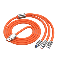 Bon marché, vente en gros 1.2M/4FT 3 en 1 TPE en alliage de zinc, charge rapide type-c, câble de charge USB multiple pour téléphone portable