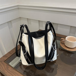 حقيبة ظهر عصرية للسيدات من البولي يوريثالات ، حقيبة حمل عصرية للنساء ، تصميم غير رسمي بحزام مزدوج على الكتف - Product Image 6