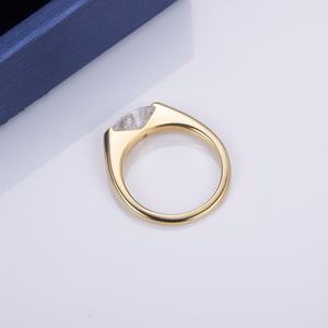 Bague en argent 925 plaqué or jaune 14 carats avec moissanite marquise, bijoux hip-hop individuels MS-574 - Product Image 4