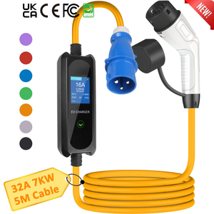 32A 7KW CEE Plug Type 2 Portable EV Charger New Condition With 7 Color Choices and Exclusive Features - Product Image 1