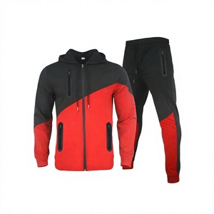 Sweat à capuche zippé personnalisé et pantalon évasé ensemble deux pièces survêtement imprimé bouffant survêtement délavé à l'acide pour hommes entièrement personnalisé - Product Image 1
