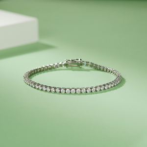 Fine Jewelry Hip Hop 925 Sterling Silver VVS Moissanite Diamond Cluster Iced Out Tennis Chain bracciale collana per <span class=keywords><strong>uomo</strong></span> donna - Product Image 5