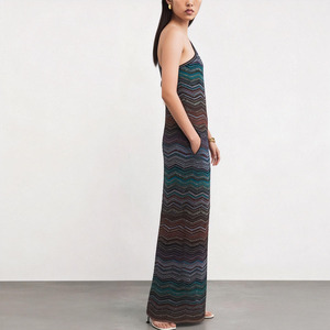 Abito Asimmetrico a Spina di Pesce da Donna |   Abito Monospalla Bicolore per Feste Serali ed Eventi Sociali - Product Image 3