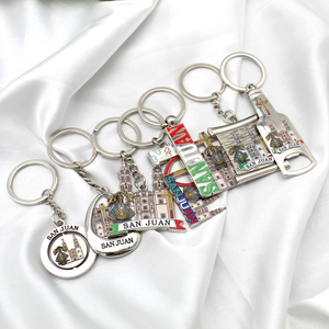 Customized World Travel Souvenirs Urban Landscape Brass Alloy 3D Shape <strong>Keychain</strong> San Juan Custom Design Tourist Gift - Product Image 1