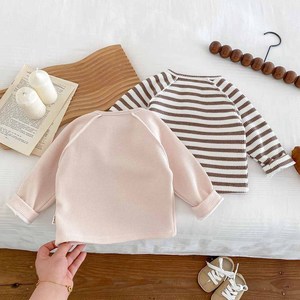 6M-3Y Baby Fleece Gevoerd Ondershirt Koreaanse Stijl Herfst Winter Dikke Warme T-shirt Tops met Ronde Hals voor Jongens Meisjes - Product Image 3